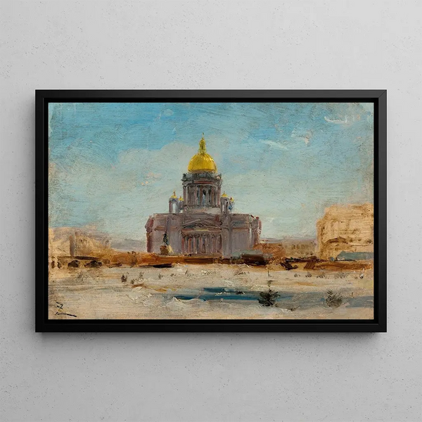 Saint Petersburg Saint Isaac - Félix Ziem — framed artwork on a wall