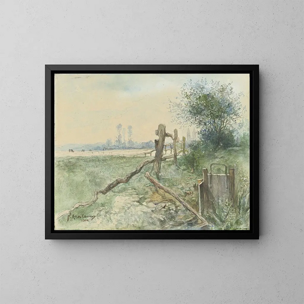 Paisaje de polders con canal - Floris Arntzenius — cuadro enmarcado en la pared