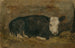 Vaca acostada en un establo - Floris Verster — vista de la obra