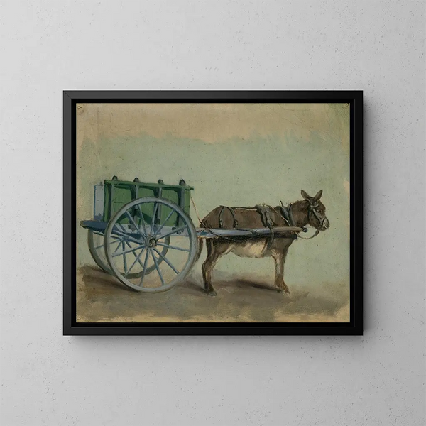 arneses de burro en carreta - Floris Verster — cuadro enmarcado en la pared