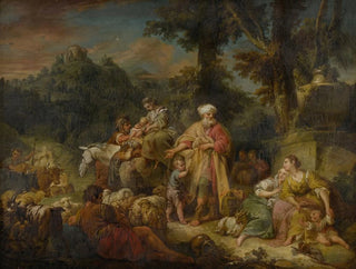 Jacob y su familia en camino a Egipto - Escuela de François Boucher — vista de la obra