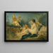Nymphe sentada con flautas - Escuela de François Boucher — cuadro enmarcado en la pared