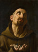Saint Didacus of Alcalá holding rosebuds - Guido Reni School — artwork view