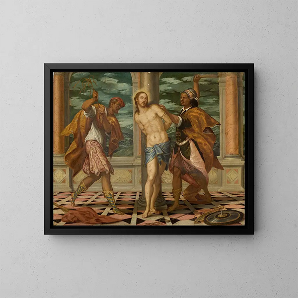 La Flagelación - Escuela de Paolo Veronese — cuadro enmarcado en la pared