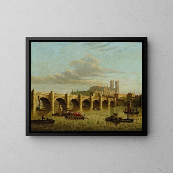 Puente de Westminster - Escuela de Sir John Dean Paul — cuadro enmarcado en la pared