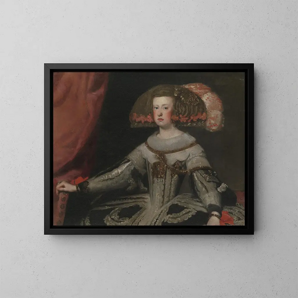 Marianne of Austria, Queen of Spain - School of Diego Velázquez — framed artwork on a wall
