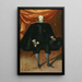 retrato del rey Felipe IV vestido de negro y llevando la orden de la Toison de oro - Escuela de Diego Velázquez — cuadro enmarcado en la pared