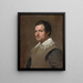 Portrait of a young man - Diego Velázquez School — framed artwork on a wall