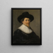 Retrato de un hombre en negro - Escuela de Frans Hals — cuadro enmarcado en la pared