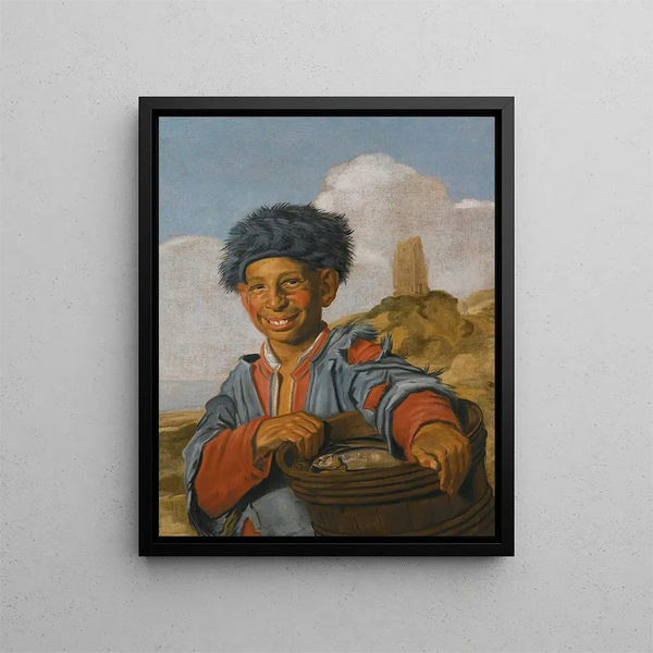El pescador que ríe - Escuela de Frans Hals — cuadro enmarcado en la pared