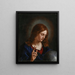 Salvador del mundo - Escuela de Guercino — cuadro enmarcado en la pared