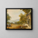 Figures sur une terrasse surplombant un grand lac - Ecole de Hubert Robert — framed artwork on a wall
