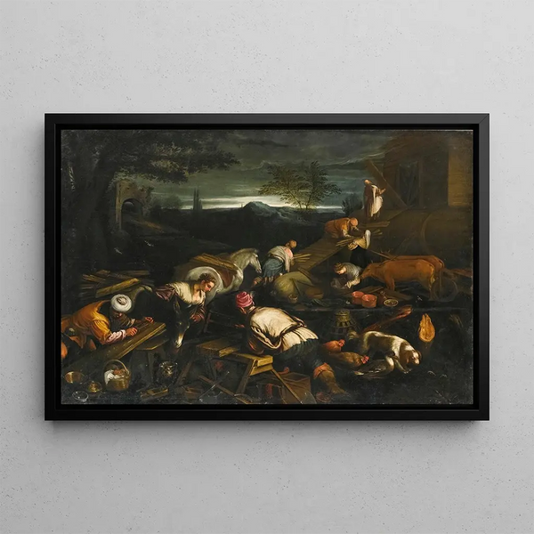 Follower of Jacopo da Ponte - Noah Leading The Animals Onto The Ark.webp