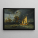 La Flotte hollandaise en mer avec un yate de Estado disparant une salve - Escuela de Ludolf Backhuysen — cuadro enmarcado en la pared
