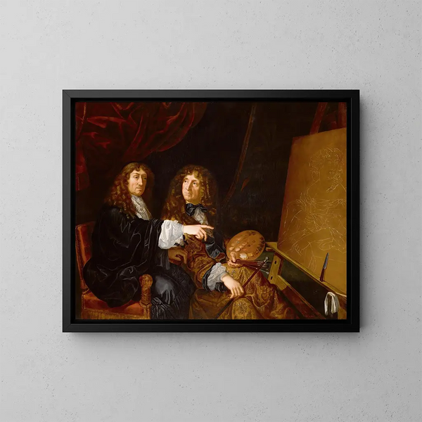 Doble retrato de Henri y Charles Beaubrun - Escuela de Martin Lambert — cuadro enmarcado en la pared