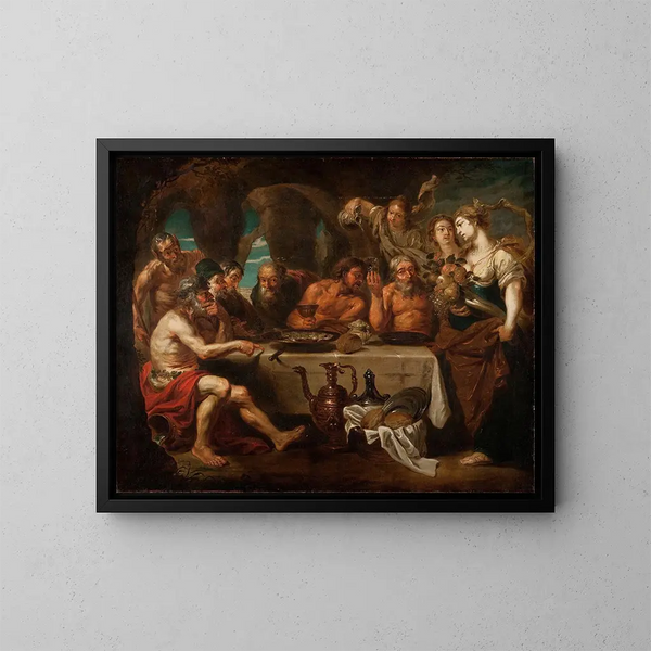 El Banquete - Escuela de Peter Paul Rubens — cuadro enmarcado en la pared