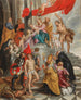 La Virgen y el Niño adorados por los santos - Escuela de Peter Paul Rubens — vista de la obra