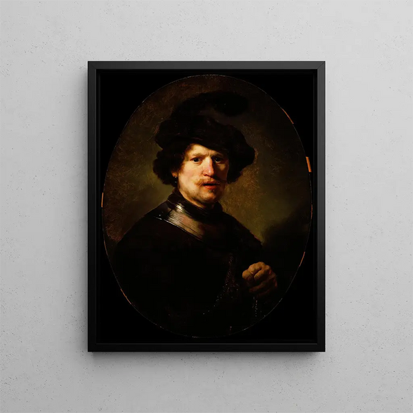 Follower of Rembrandt van Rijn - Man Wearing a Plumed Beret and Gorget.webp