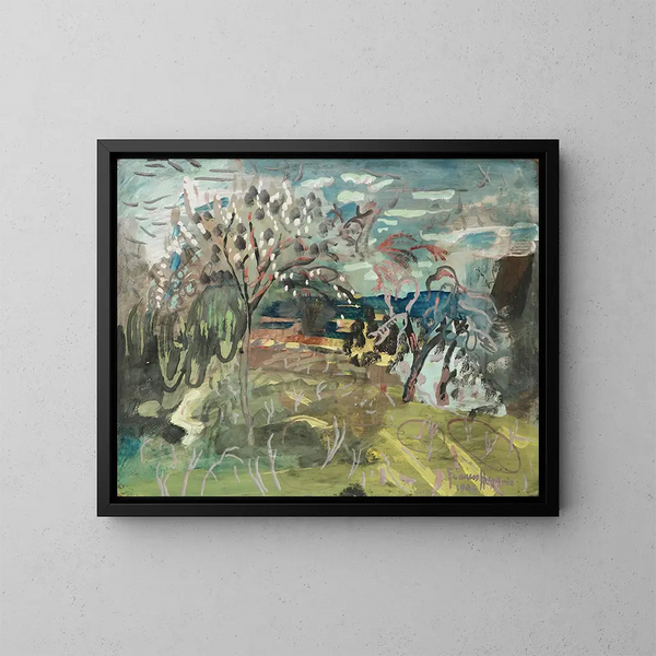 Cerezo en el Croft, Bradford-on-Tone, Taunton - Frances Hodgkins — cuadro enmarcado en la pared