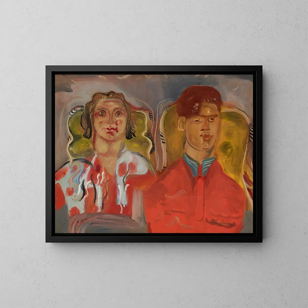 Doble retrato n° 2: Katharine y Anthony West - Frances Hodgkins — cuadro enmarcado en la pared