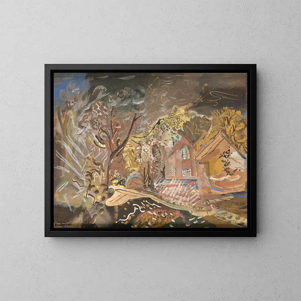 La casa Croft en Bradford-on-Tone, Taunton, Somerset - Frances Hodgkins — cuadro enmarcado en la pared