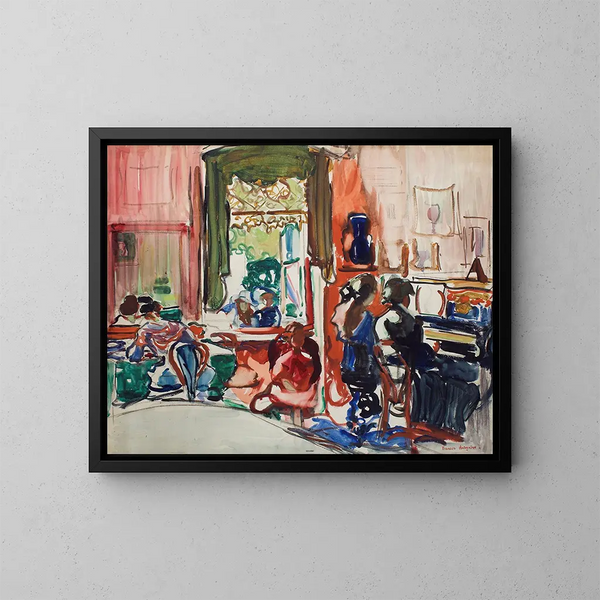 La lección de piano - Frances Hodgkins — cuadro enmarcado en la pared
