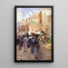 La plaza del mercado en San Remo, Italia - Frances Hodgkins — cuadro enmarcado en la pared