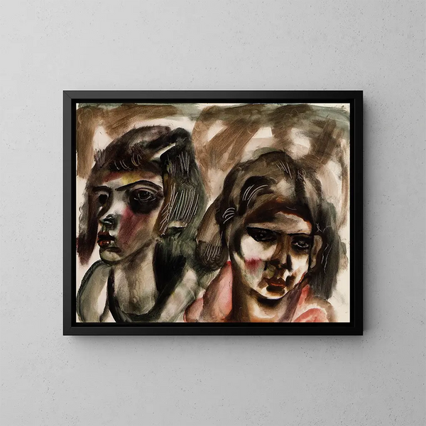 Dos cabezas - Frances Hodgkins — cuadro enmarcado en la pared