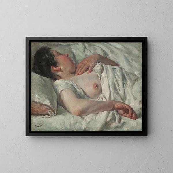 Mujer dormida - Francesc Gimeno — cuadro enmarcado en la pared