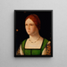 Retrato de una joven mujer - Francesco Bissolo — cuadro enmarcado en la pared