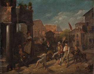 Children playing in a Roman street - Francesco Diofebi — artwork view