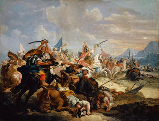 Josué hace detener el sol en la batalla de los amoritas - Francesco Fontebasso — vista de la obra