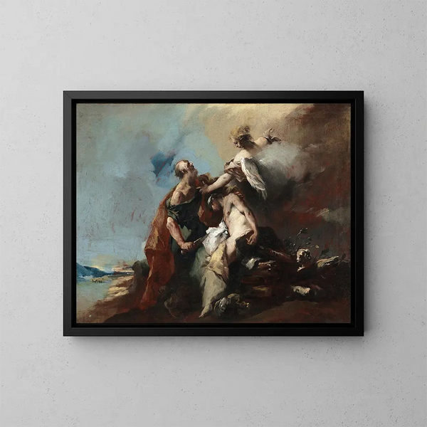 El Sacrificio de Isaac - Francesco Guardi — cuadro enmarcado en la pared