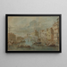 View of the Rialto Bridge Venice - Francesco Guardi — framed artwork on a wall