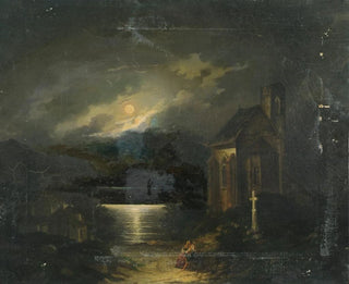 Paisaje lunar con lago - Francesco Milani — vista de la obra