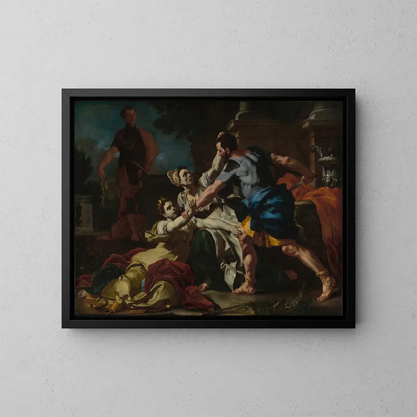 Death of Messalina - Francesco Solimena — framed artwork on a wall