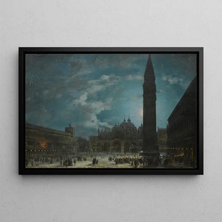Francesco Zanin - The Piazza San Marco Venice in the early hours of the last evening of carnival 1865.webp