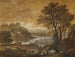 Un paisaje con pastores descansando bajo un árbol cerca de una cascada - Francesco Zuccarelli — vista de la obra
