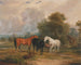 Mares and Foals Grazing in a Field - Francis Calcraft Turner — artwork view