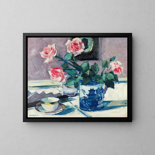 Roses rosas - Francis Campbell Boileau Cadell — cuadro enmarcado en la pared
