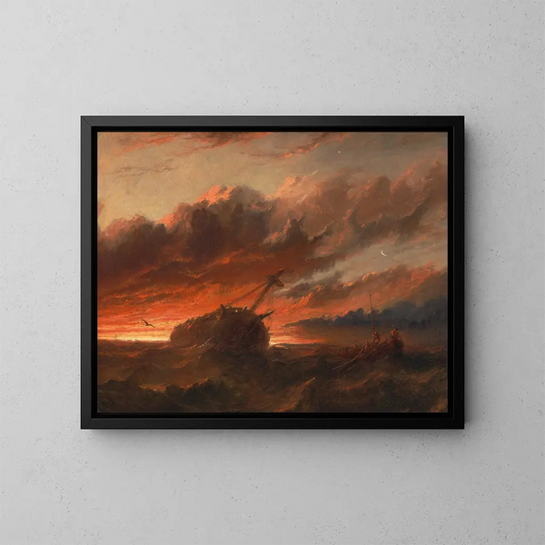 Naufragio - Francis Danby — cuadro enmarcado en la pared