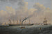 El SS Great Britain en alta mar frente a Liverpool luciendo la bandera del Atlántico - Francis Hustwick — vista de la obra