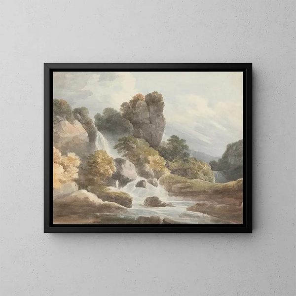 Cascada - Francis Nicholson — cuadro enmarcado en la pared