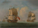 Una goleta inglesa y una fragata en una ligera brisa - Francis Swaine — vista de la obra