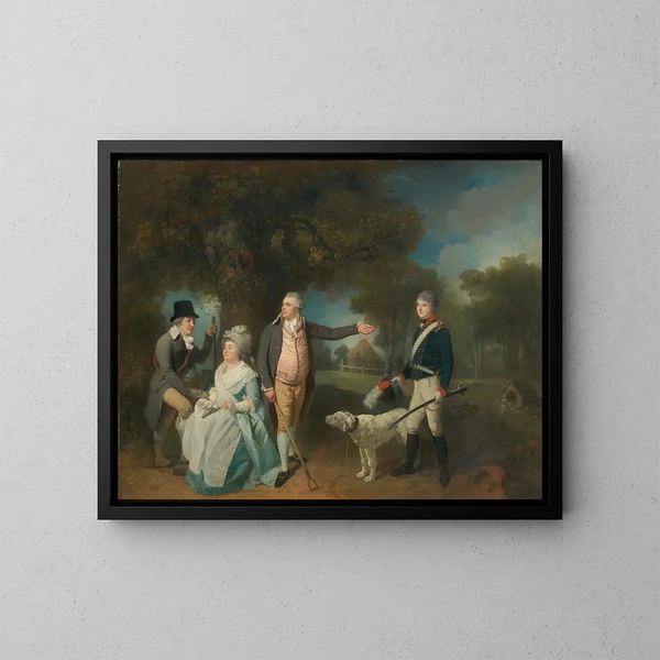Retrato de la familia Wetten - Francis Wheatley — cuadro enmarcado en la pared