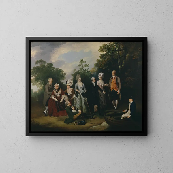 Las familias Oliver y Ward - Francis Wheatley — cuadro enmarcado en la pared