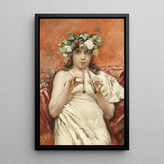 Francisco Pradilla - boy playing the flute.webp