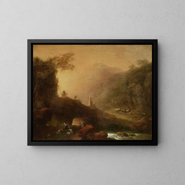 Paisaje romántico - Franciszek Ksawery Lampi — cuadro enmarcado en la pared