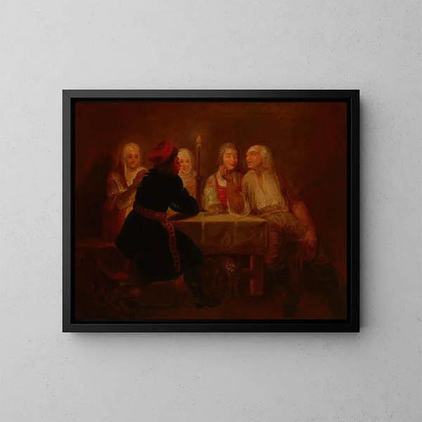 the peasants in an inn - Franciszek Smuglewicz — framed artwork on a wall