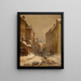 Vieja Varsovia en invierno, calle Brzozowa - Franciszek Wątkowski — cuadro enmarcado en la pared